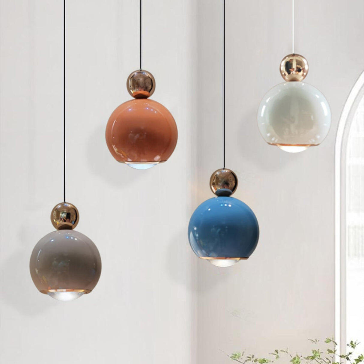 Modern Art Deco Multicolor Acrylic Globe Pendant Lights Image - 1