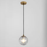 Modern Art Deco Opalescent Glass Globe Pendant Light Image - 12