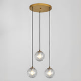 Modern Art Deco Opalescent Glass Globe Pendant Light Image - 14