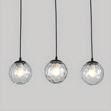 Modern Art Deco Opalescent Glass Globe Pendant Light Image - 21