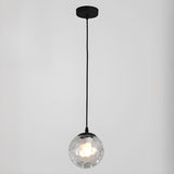 Modern Art Deco Opalescent Glass Globe Pendant Light Image - 6