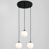 Modern Art Deco Opalescent Glass Globe Pendant Light Image - 7