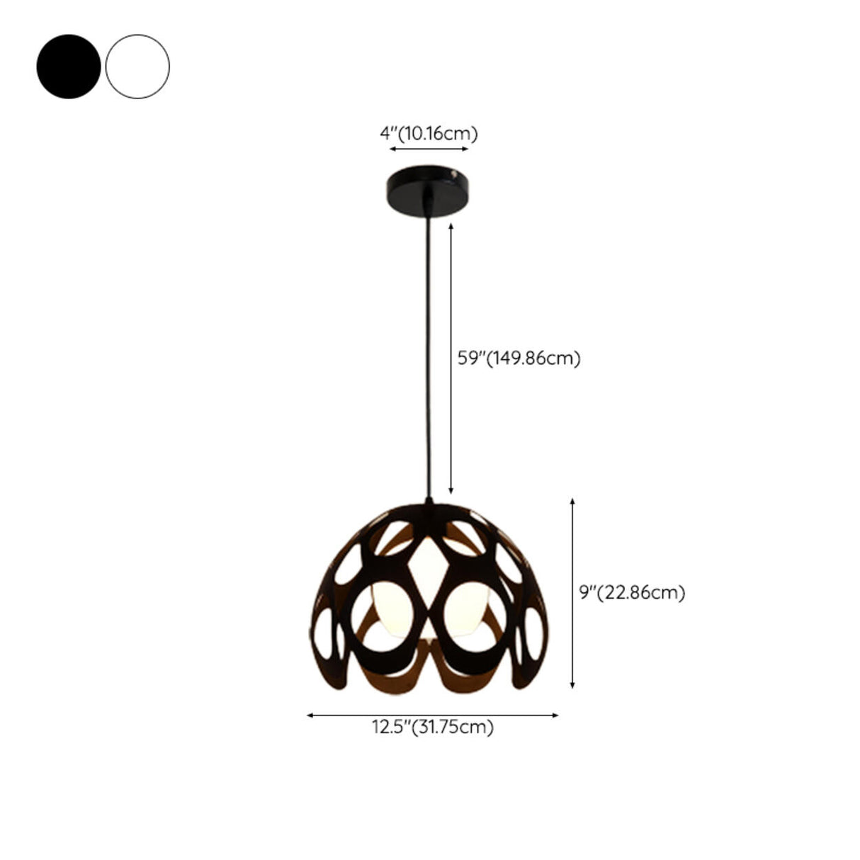 Modern Art Dome Geometric Direct Wired Pendant Light  