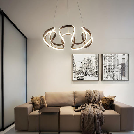 Modern Art Irregular Arc Led Chandelier Image - 1