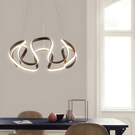 Modern Art Irregular Arc Led Chandelier Image - 2