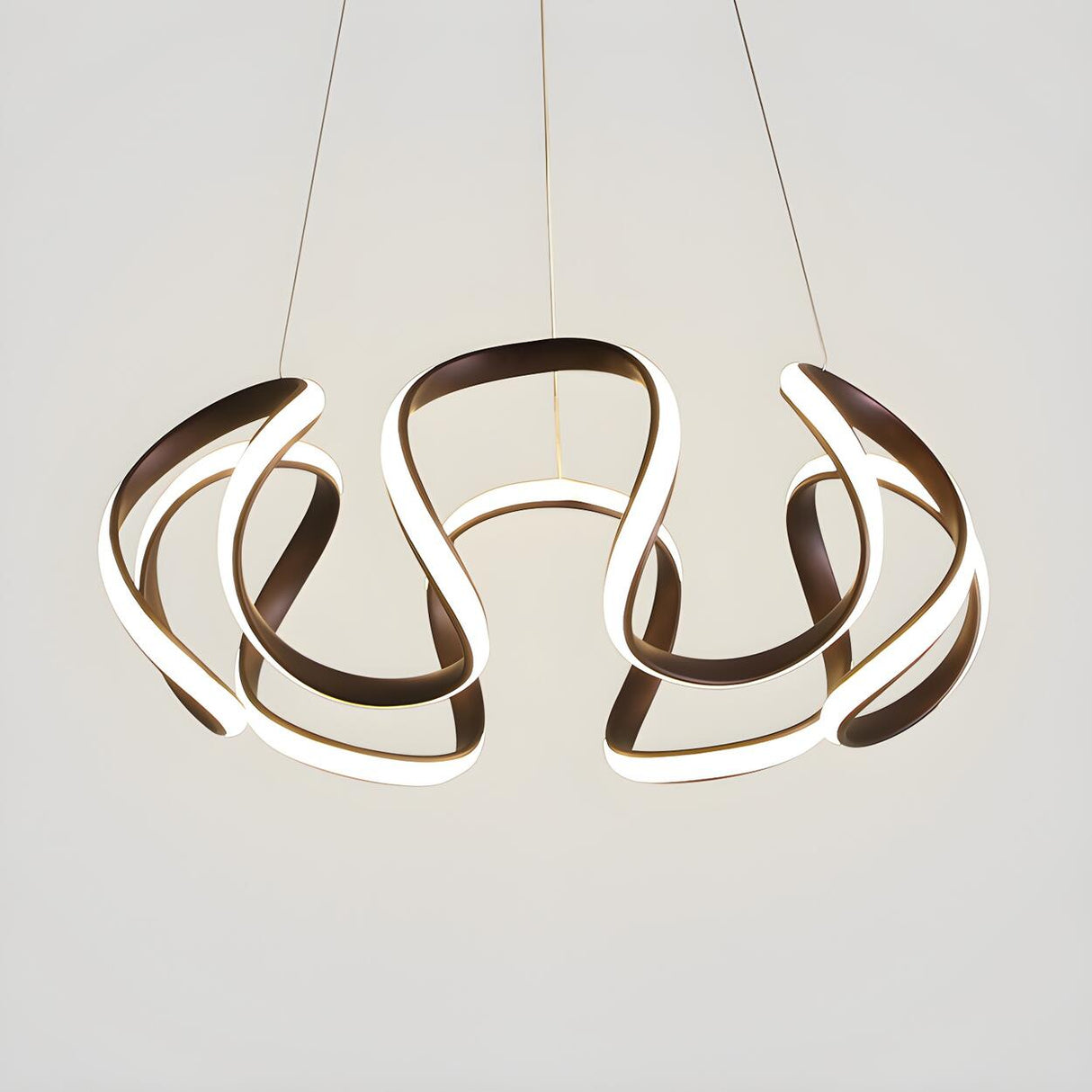 Modern Art Irregular Arc Led Chandelier Image - 4