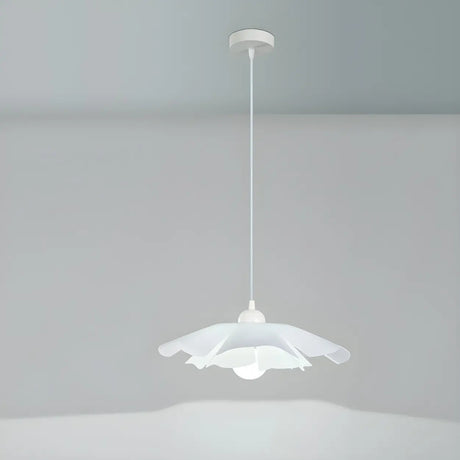 Modern Art White Acrylic Flower Petal Pendant Light Image - 2