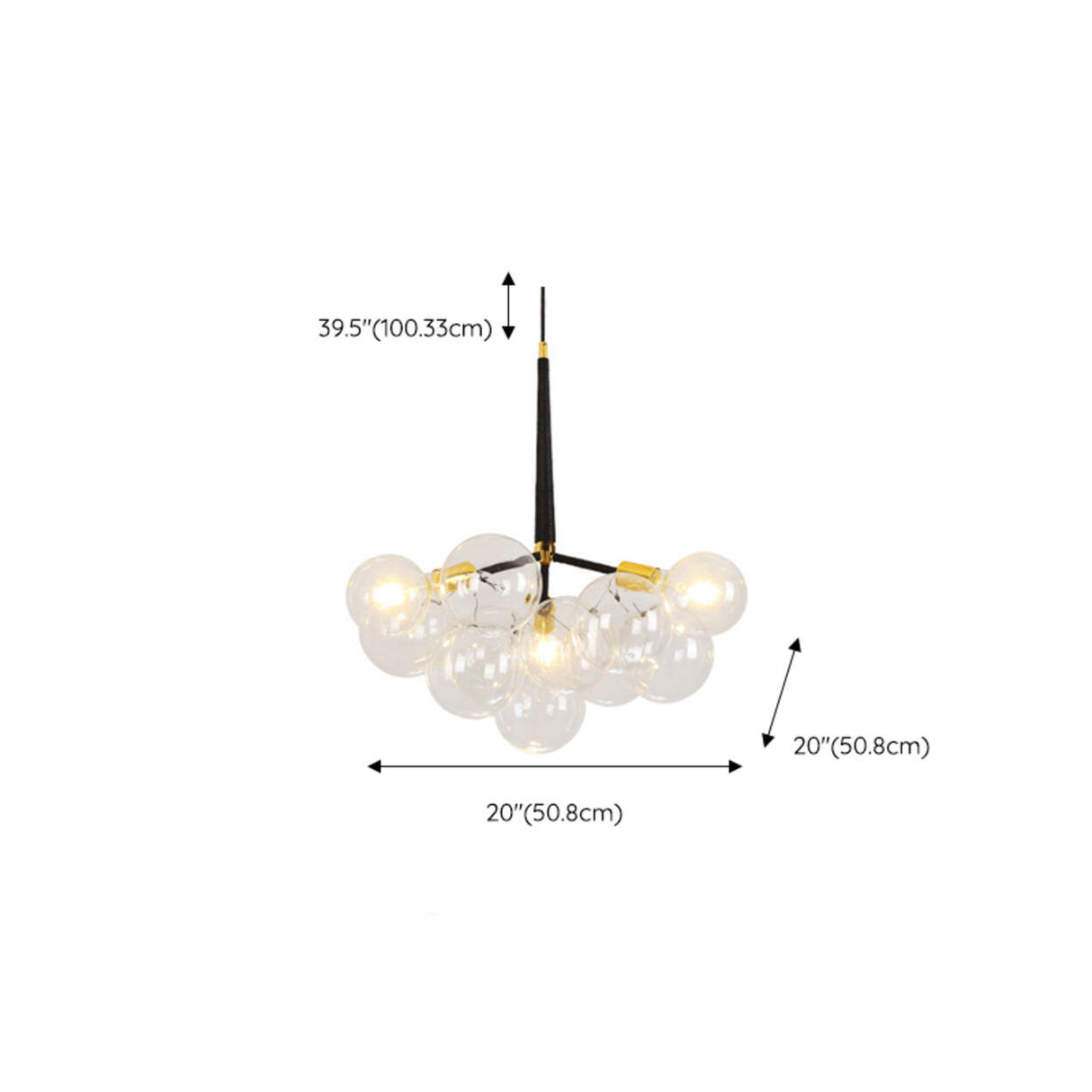 Modern Artistic Bubble Clear Glass Chandelier 