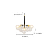 Modern Artistic Bubble Clear Glass Chandelier #size