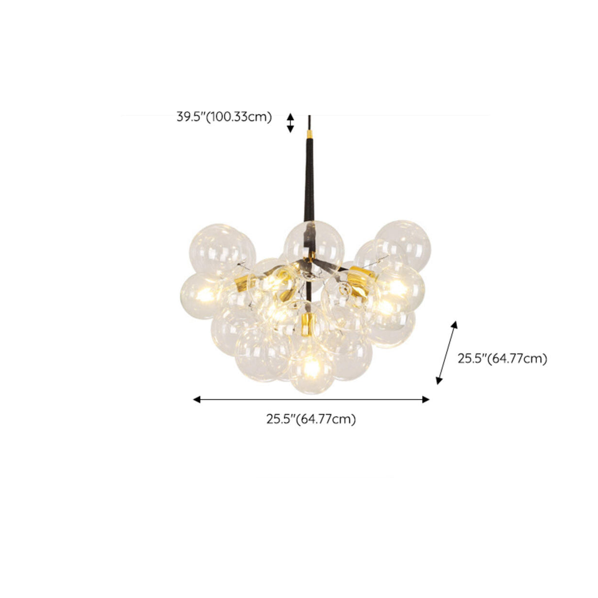 Modern Artistic Bubble Clear Glass Chandelier Image - 13