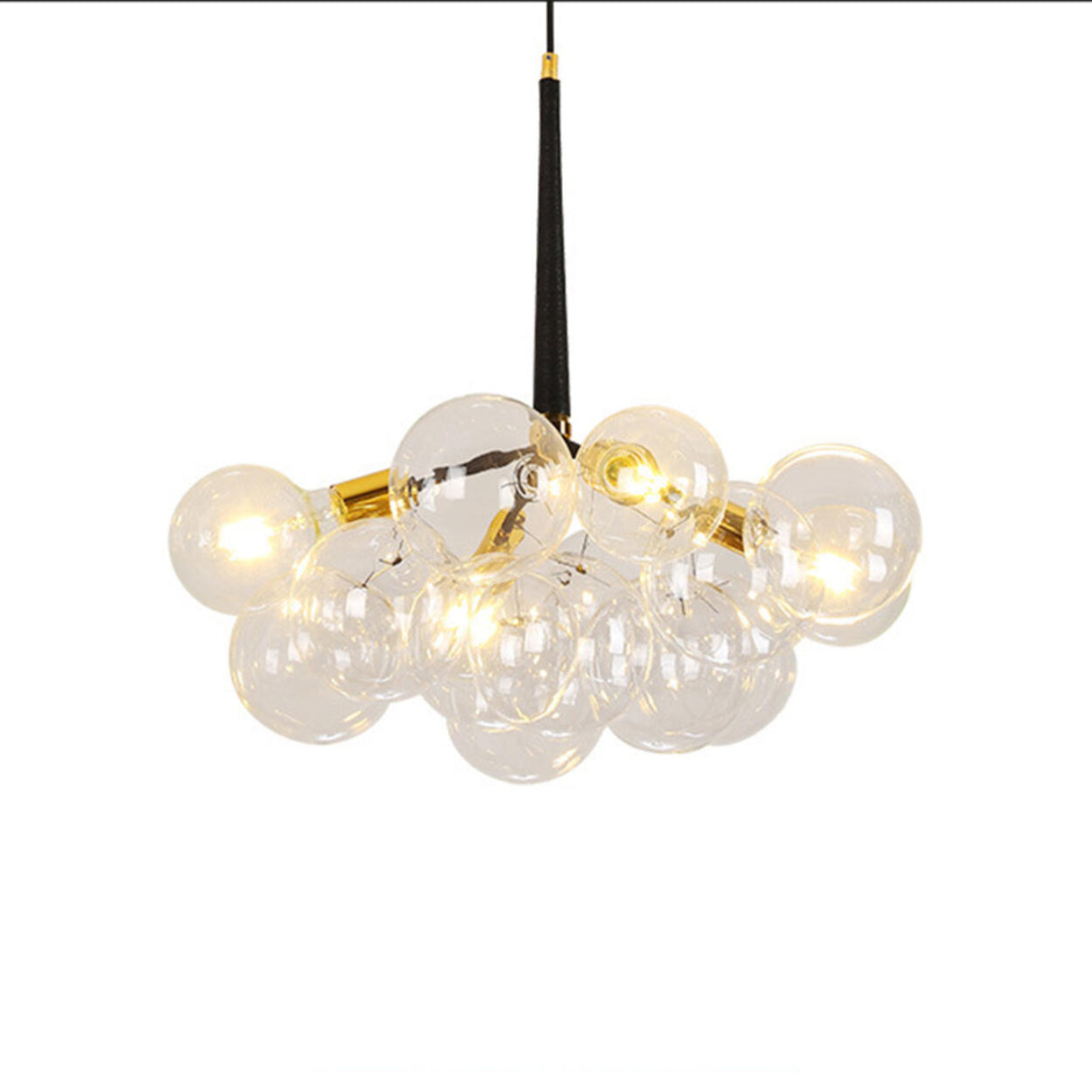 Modern Artistic Bubble Clear Glass Chandelier Image - 3