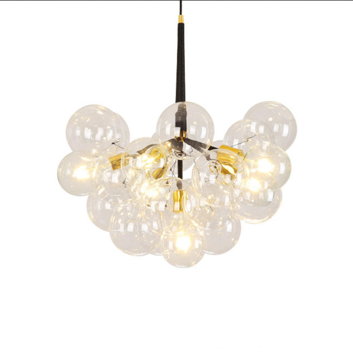 Modern Artistic Bubble Clear Glass Chandelier Image - 5