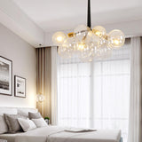 Modern Artistic Bubble Clear Glass Chandelier Image - 6