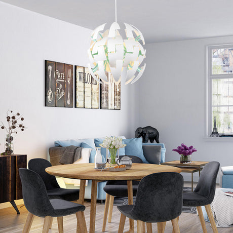 Modern Artistic Dining Room Green Sphere Pendant Light Image - 2