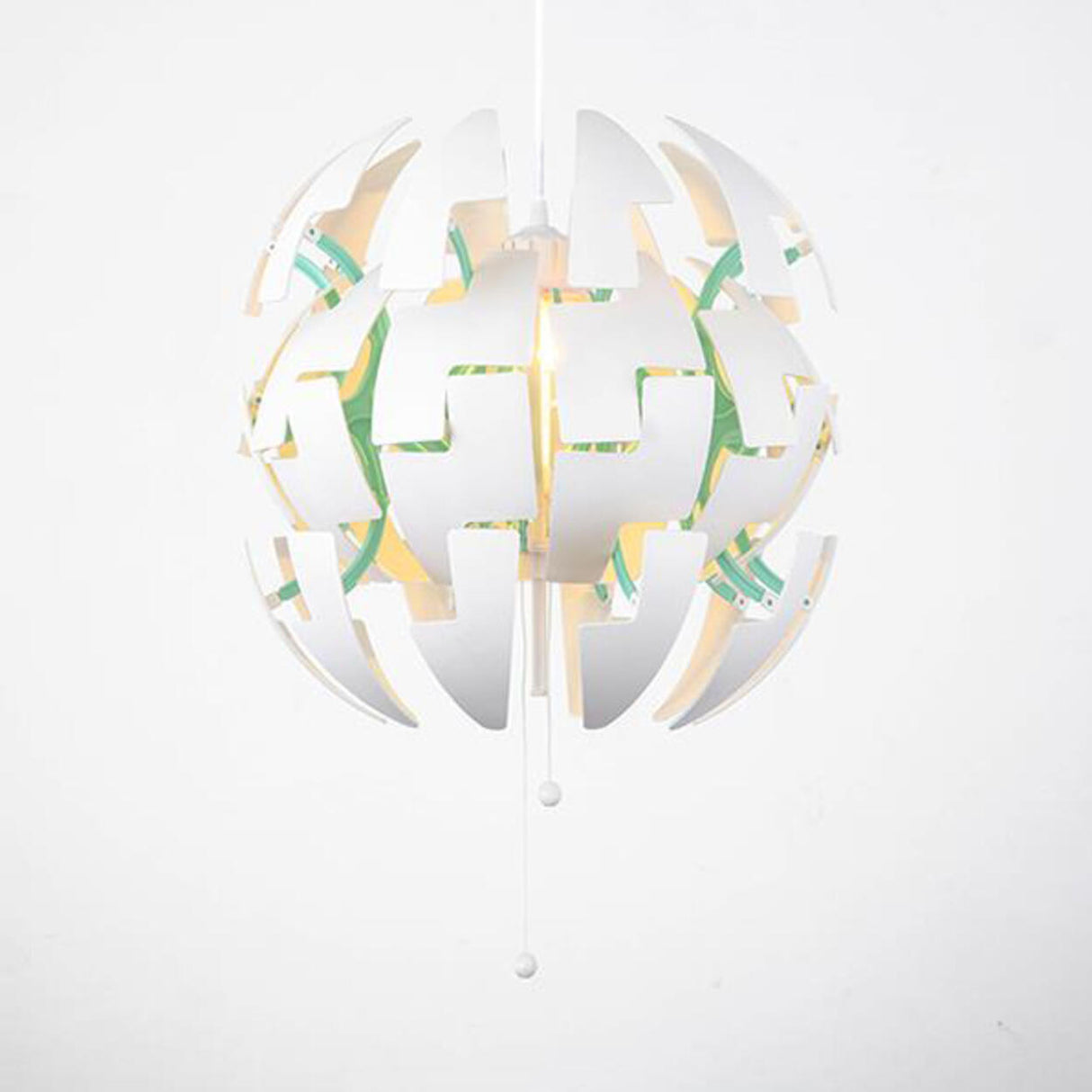 Modern Artistic Dining Room Green Sphere Pendant Light Image - 7