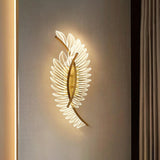 Modern Artistic Gold Leaf LED Wall Sconce Image - 1