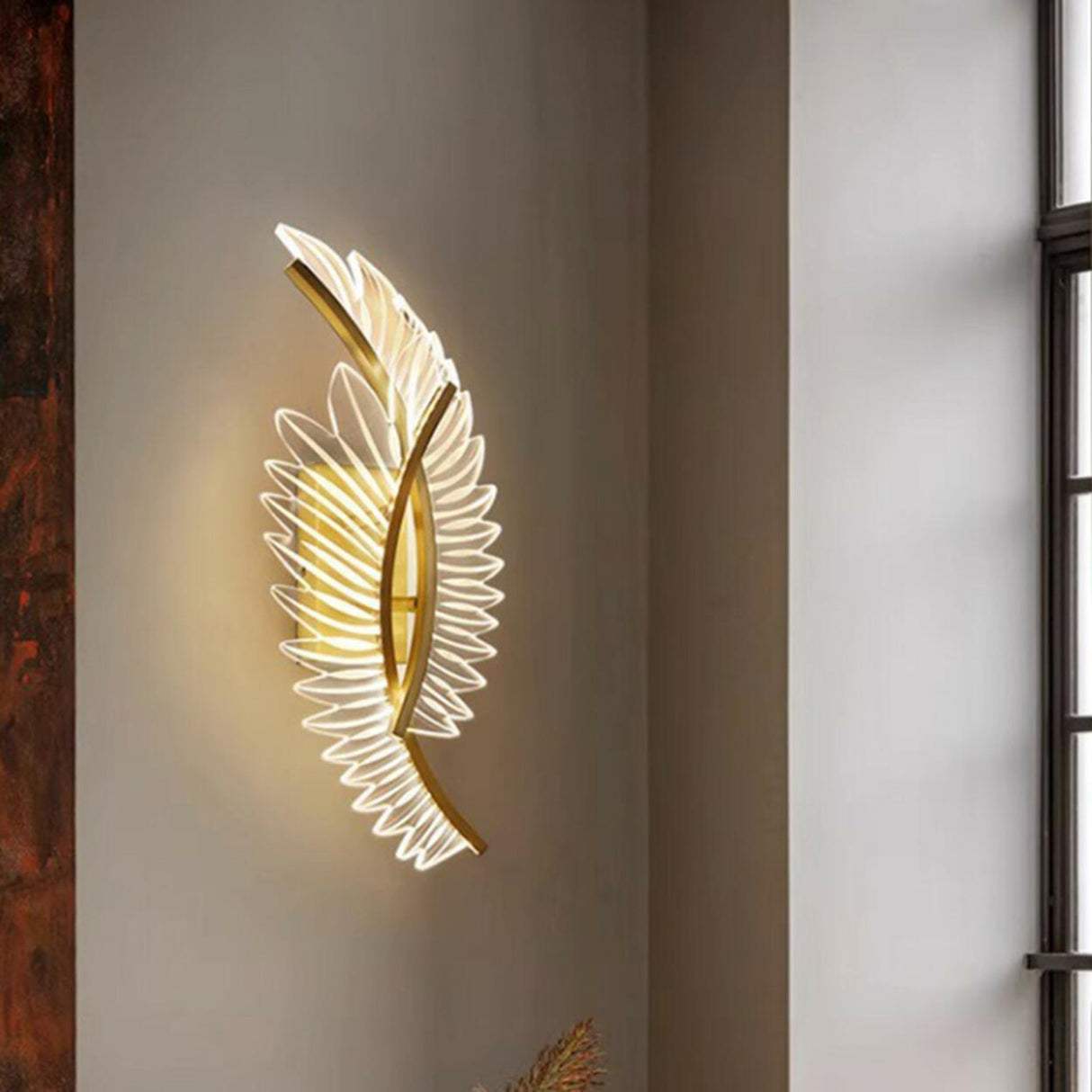 Modern Artistic Gold Leaf LED Wall Sconce Image - 15