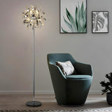 Modern Artistic Sliver Ribbon Globe Metal Floor Lamp Image - 2