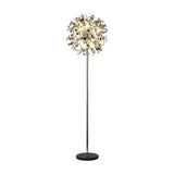 Modern Artistic Sliver Ribbon Globe Metal Floor Lamp Image - 5