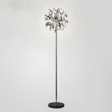 Modern Artistic Sliver Ribbon Globe Metal Floor Lamp Image - 7