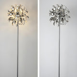 Modern Artistic Sliver Ribbon Globe Metal Floor Lamp Image - 8