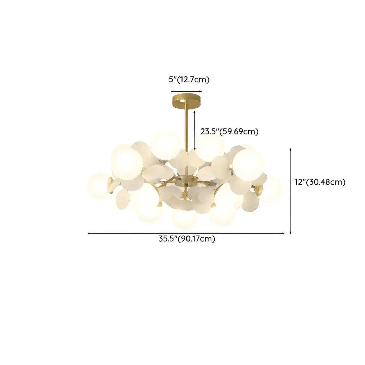 Modern Artistic Sphere Living Room Gold Chandelier Image - 19