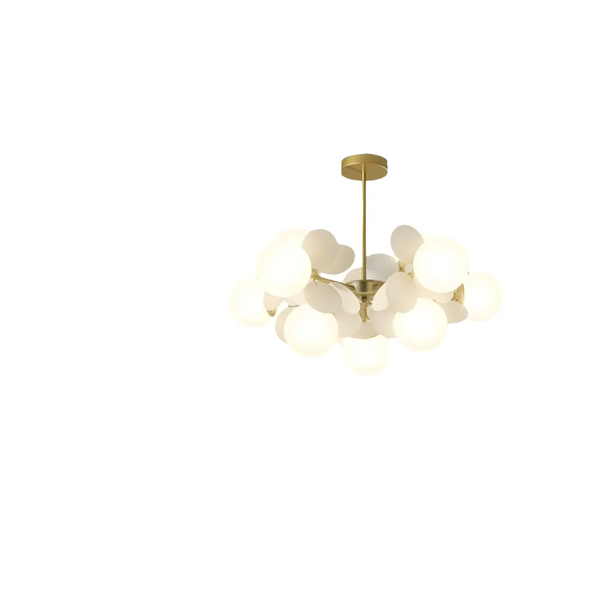 Modern Artistic Sphere Living Room Gold Chandelier Image - 3