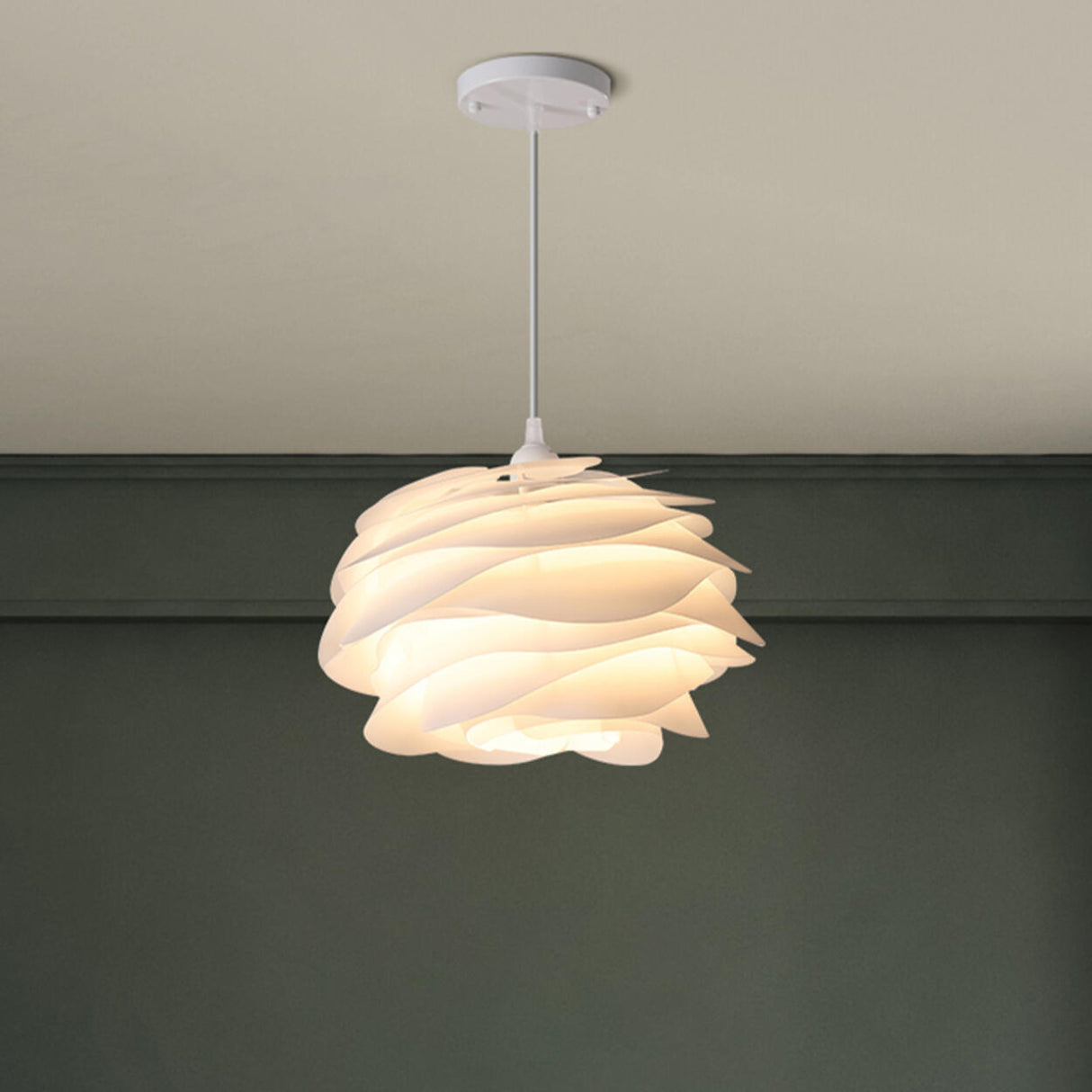 Modern Artistic Spiral Layered Petal Pendant Light Image - 17