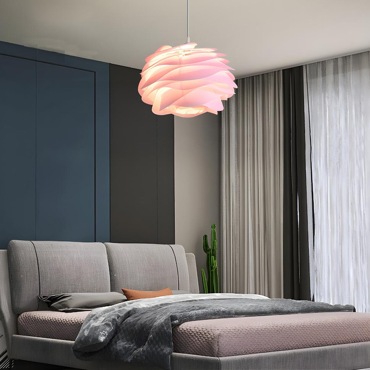 Modern Artistic Spiral Layered Petal Pendant Light Image - 8