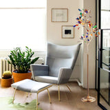 Modern Artistic Tree-Shaped Colorful Leaves Floor Lamp Image - 2