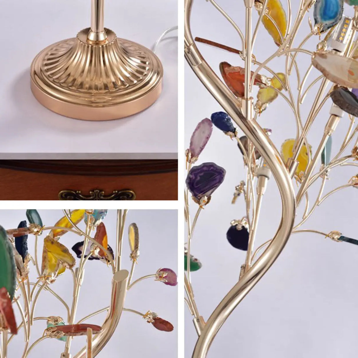 Modern Artistic Tree-Shaped Colorful Leaves Floor Lamp Image - 6