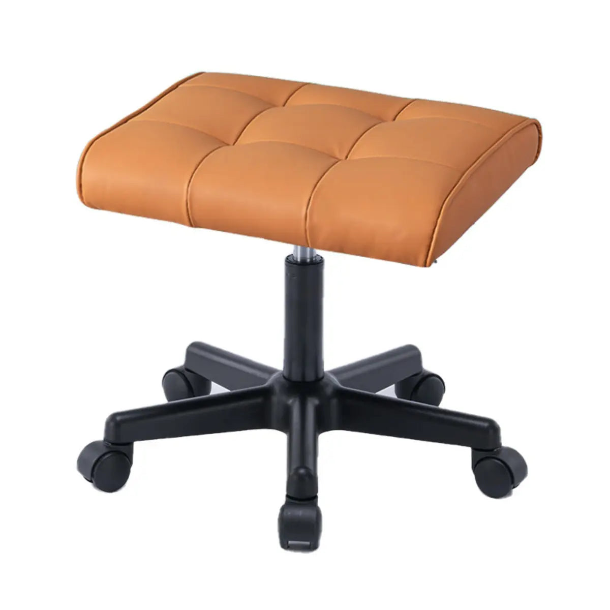 Modern Backless Rectangular Synthetic Office Stool Orange Image - 16