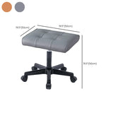 Modern Backless Rectangular Synthetic Office Stool Orange Image - 26