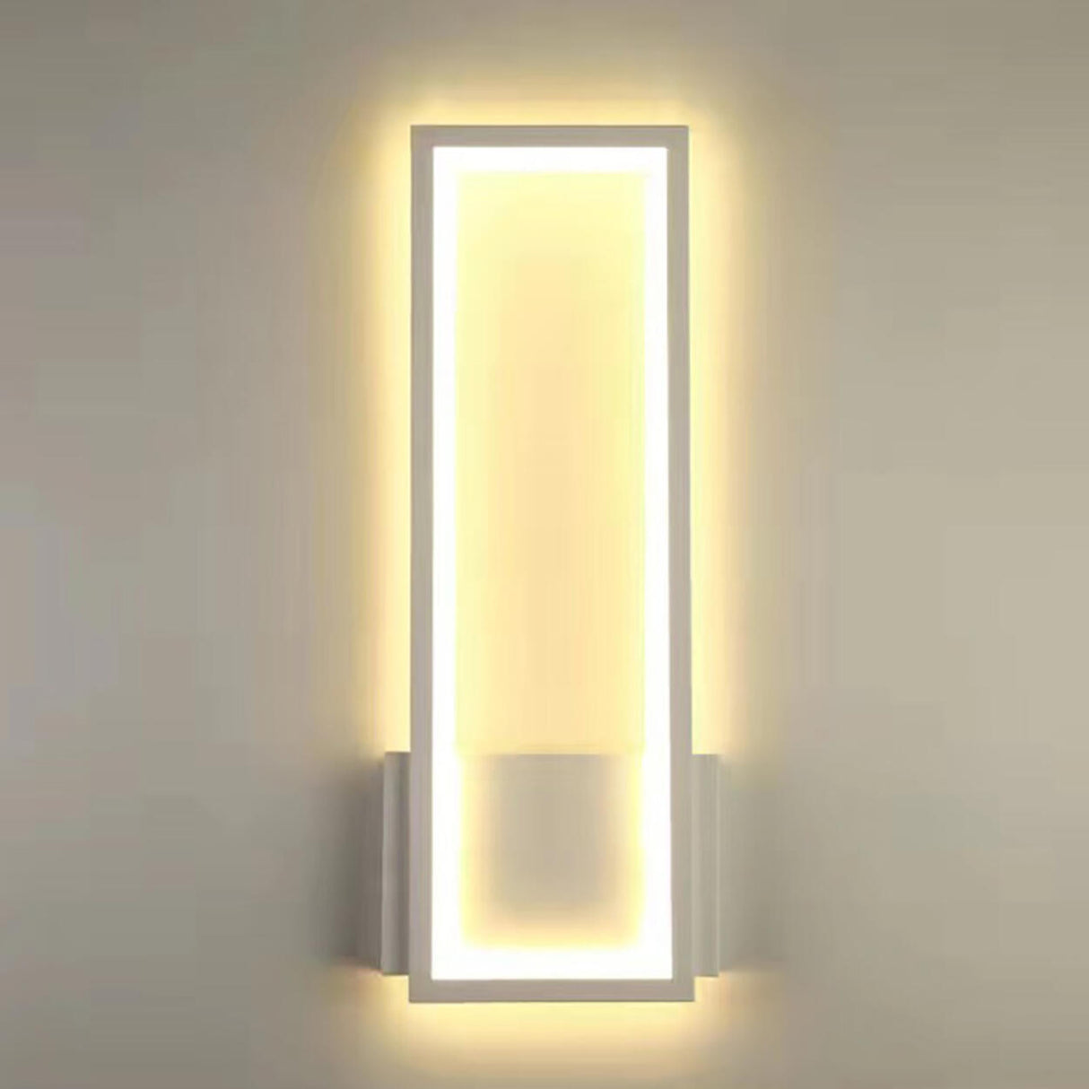 Modern Backlit Black Rectangular Bedroom Wall Sconce Image - 11