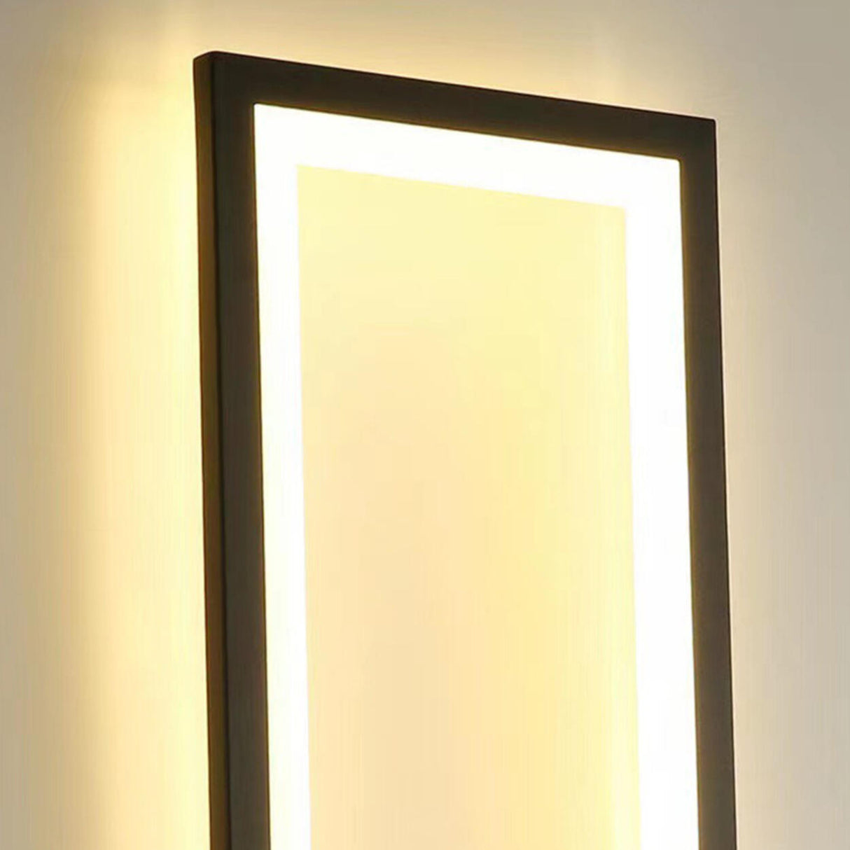 Modern Backlit Black Rectangular Bedroom Wall Sconce Image - 15