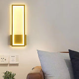 Modern Backlit Black Rectangular Bedroom Wall Sconce Image - 3