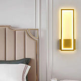 Modern Backlit Black Rectangular Bedroom Wall Sconce Image - 4