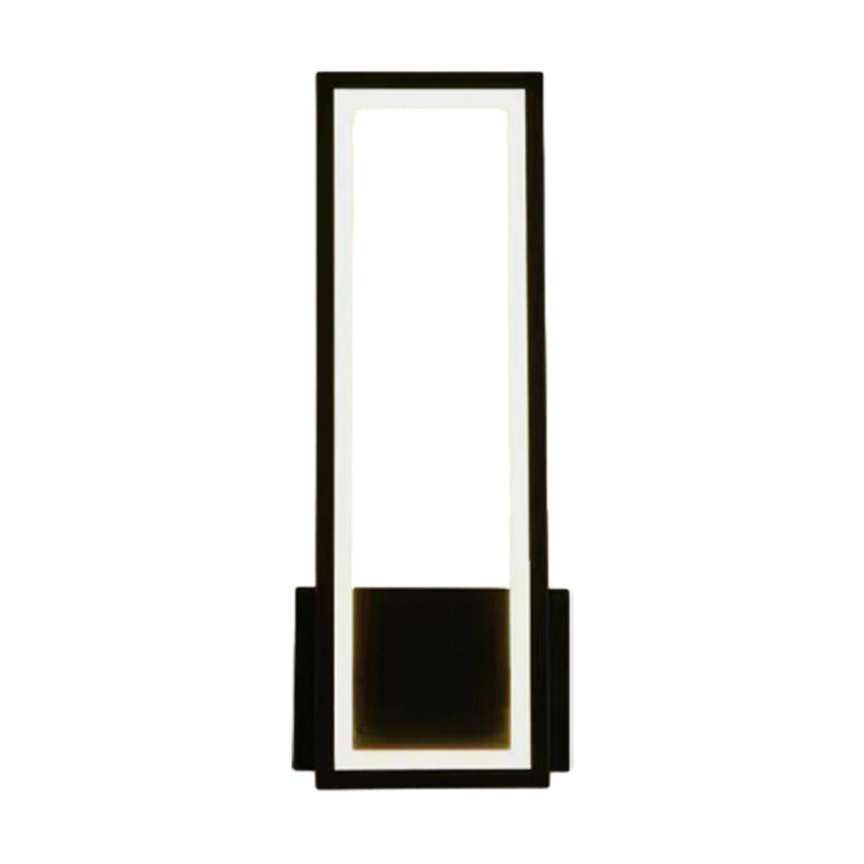 Modern Backlit Black Rectangular Bedroom Wall Sconce Image - 5