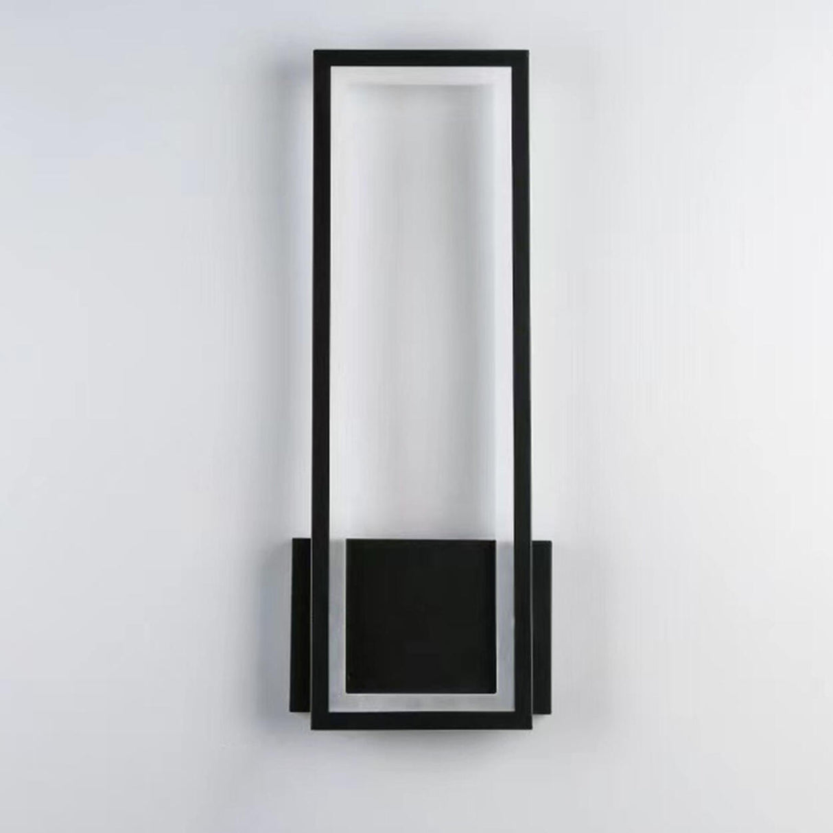 Modern Backlit Black Rectangular Bedroom Wall Sconce Image - 6