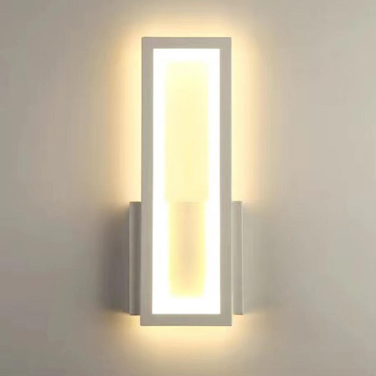 Modern Backlit Black Rectangular Bedroom Wall Sconce Image - 8