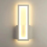 Modern Backlit Black Rectangular Bedroom Wall Sconce Image - 8