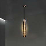 Modern Balck Cylinder Crystal Dining Room Pendant Light Image - 10