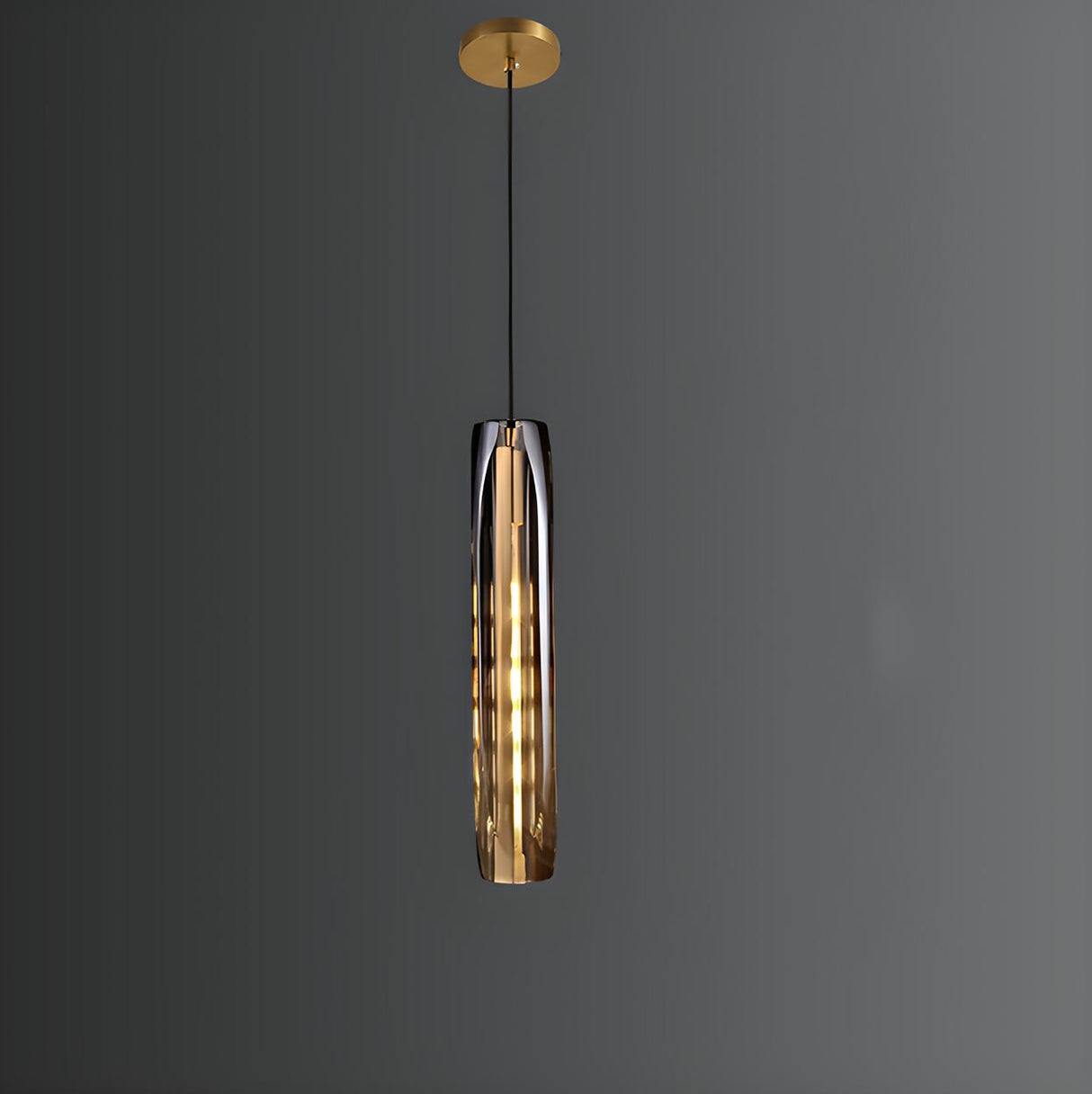 Modern Balck Cylinder Crystal Dining Room Pendant Light Image - 15