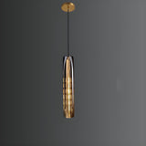 Modern Balck Cylinder Crystal Dining Room Pendant Light Image - 15