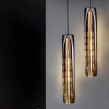 Modern Balck Cylinder Crystal Dining Room Pendant Light Image - 20