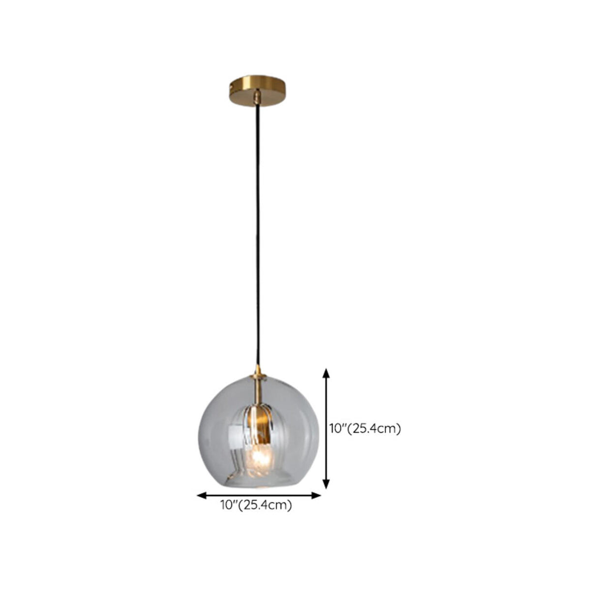 Modern Ball Clear Glass Pendant Light Gold Fixture Image - 11