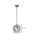 Modern Ball Clear Glass Pendant Light Gold Fixture Image - 11