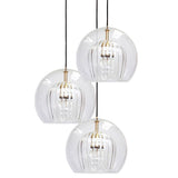 Modern Ball Clear Glass Pendant Light Gold Fixture Image - 5