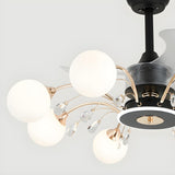 Modern Ball-Shade Chandelier Fan with Multi-Light Image - 11