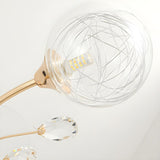 Modern Ball-Shade Chandelier Fan with Multi-Light Image - 12